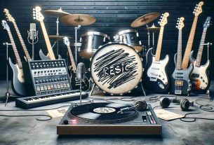 Create a high-definition, realistic image of a modern, state-of-the-art music studio filled with a variety of instruments, including guitars, basses, keyboards, drums and microphones, hinting at the timeless sound of classic rock music. Next to a turntable, there's a vinyl record with scribbled, generic text on its cover, representing reinterpretation of a classic sound with a modern twist. Do not display any recognizable artists or public figure in the scene.