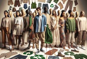 A high-definition, realistic photo displaying an array of the latest sustainable fashion trends. The scene includes several diverse models of different descents who are showcasing eco-friendly clothing pieces. These consist of clothes made from up-cycled materials, natural dyes, and organically grown fibers. The patterns and styles of the clothes symbolize current fashion trends. Also, the materials and processes used to create these clothes emphasize the sustainability factor.